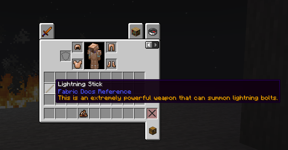 사용자 지정 도구 설명이 표시되는 모습