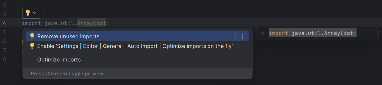 Приклад контекстних дій